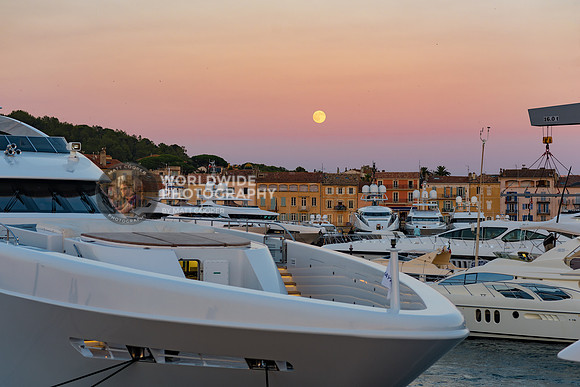 St.Tropez in France at Sunset
