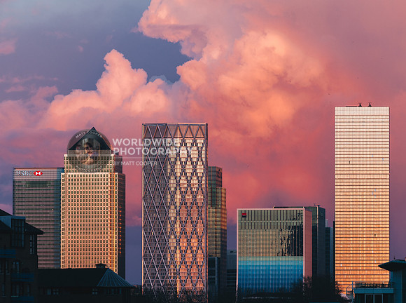 Canary Wharf sunset