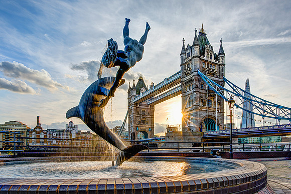 The Girl and the Dolphin at Tower Birdge