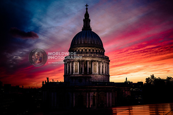 Colourful sunset at St.Paul's