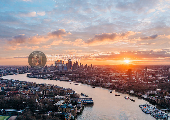 Sunrise over Canary Wharf