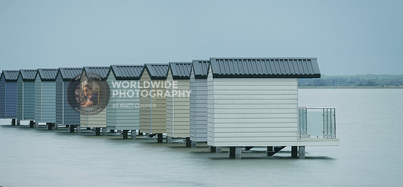 Beach huts panoramic