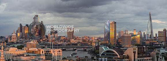 The city at sunset