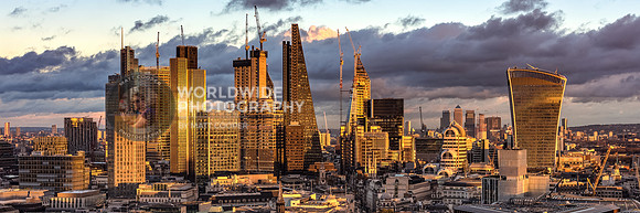 The city at sunset