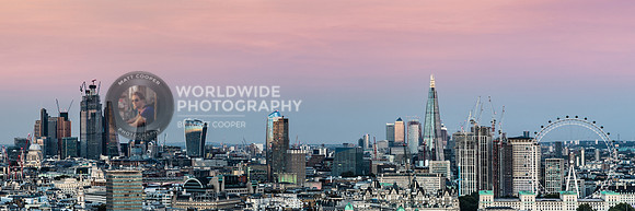 Pink skies over London
