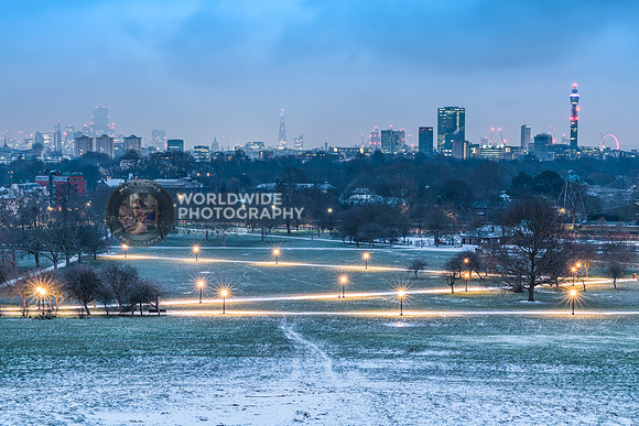 Primrose Hill on a snowy morning