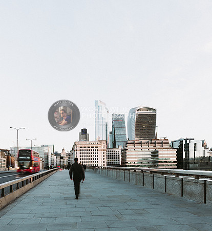 Lone man on London Bridge