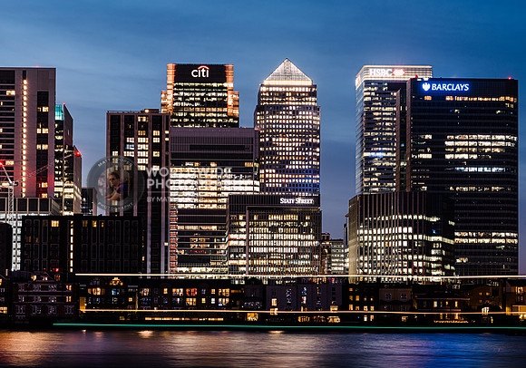 Canary Wharf in the blue hour