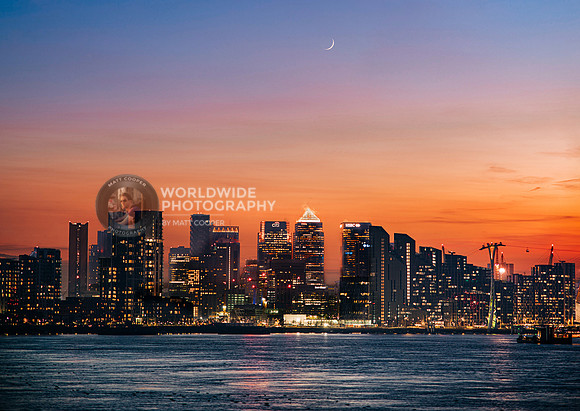 Canary Wharf sunset