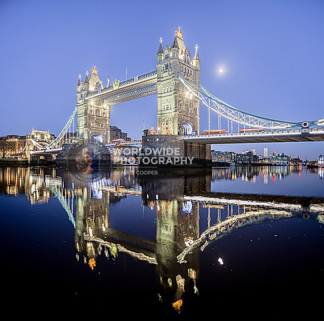 Tower Bridge and moonlight