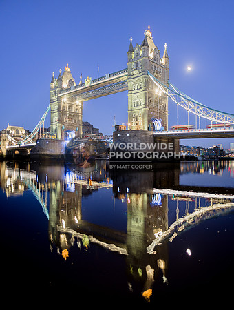 Tower Bridge and moonlite