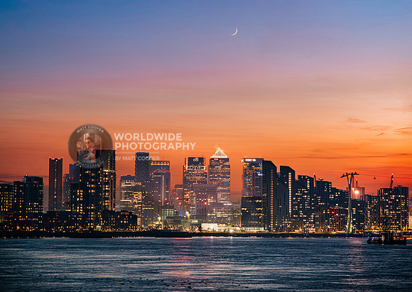 Canary Wharf sunset