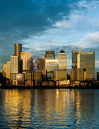 Golden sunrise at Canary Wharf