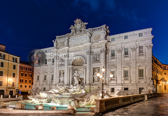 The Trevi Fountain before sunrise