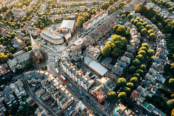 An aerial view of Muswell Hill