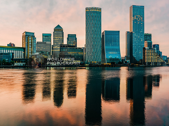 Canary Wharf at sunrise